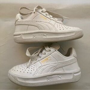 Puma Kids GV Special White Leather Low Top Sneakers
